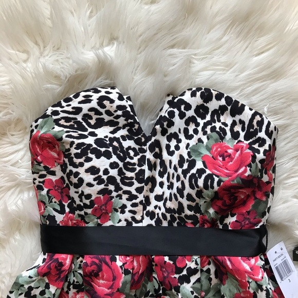 NWT Teeze Me Leopard Mixed Print Mini Dress - Picture 4 of 7